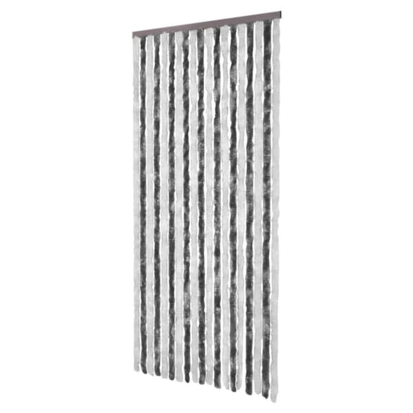 Insektgardin grå og hvid 90 x 220 cm chenille - - Home & Living