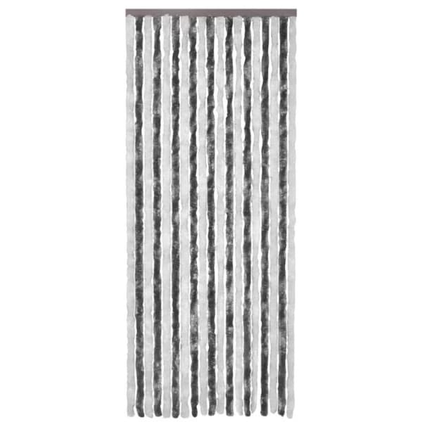 Insektgardin grå og hvid 90 x 220 cm chenille - - Home & Living