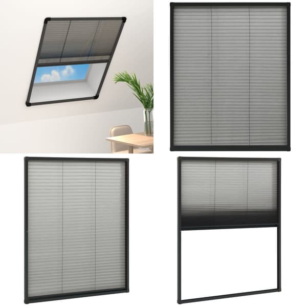Plisseret insektnet til vinduer 80x100 cm aluminium antracitgrå - Vinduesnet - Vinduesskærm - Home & Living