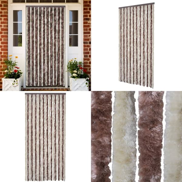 Insektgardin beige og lysebrun 100 x 220 cm chenille - - Home & Living
