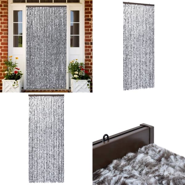 Insektsdraperi brun och beige 90x220 cm chenille - Insektsdraperi - Insektsdraperier - Home & Living