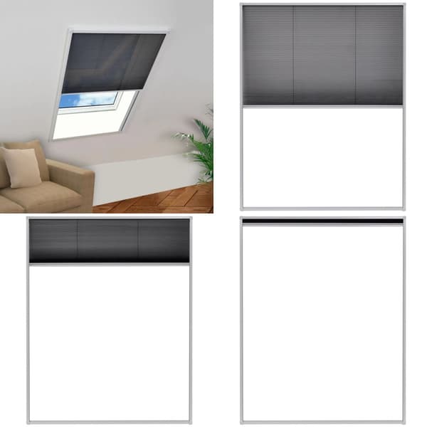 Plisseret insektnet til vinduer aluminium 80 x 100 cm - Vinduesnet - Vinduesskærm - Home & Living
