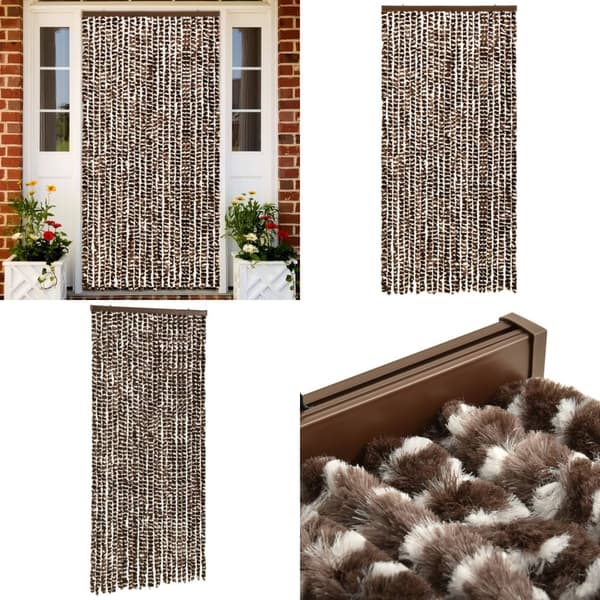 Insektgardin 100x220 cm chenille brun og hvid - Insektgardin - Insektgardiner - Home & Living