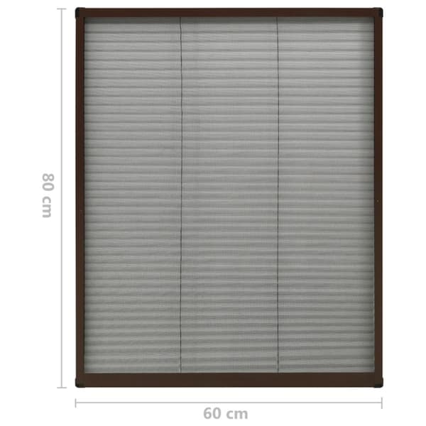 Laskostettu hyönteisverkko ikkunaan 60x80 cm alumiini ruskea - Ikkunaverkko - Ikkunaverkot - Home & Living