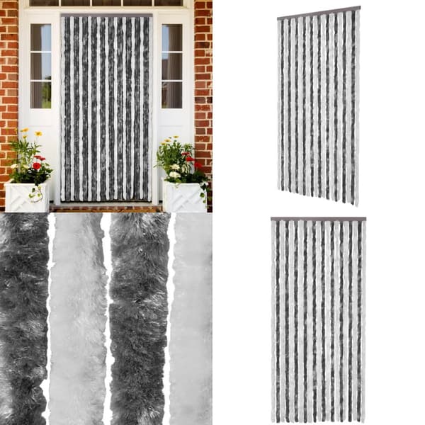 Hyönteisverho harmaa ja valkoinen 100x220 cm Chenille -  - Home & Living