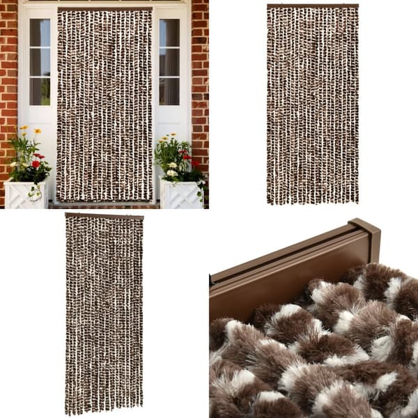 Insektgardin 90x220 cm chenille brun og hvid - Insektgardin - Insektgardiner - Home & Living