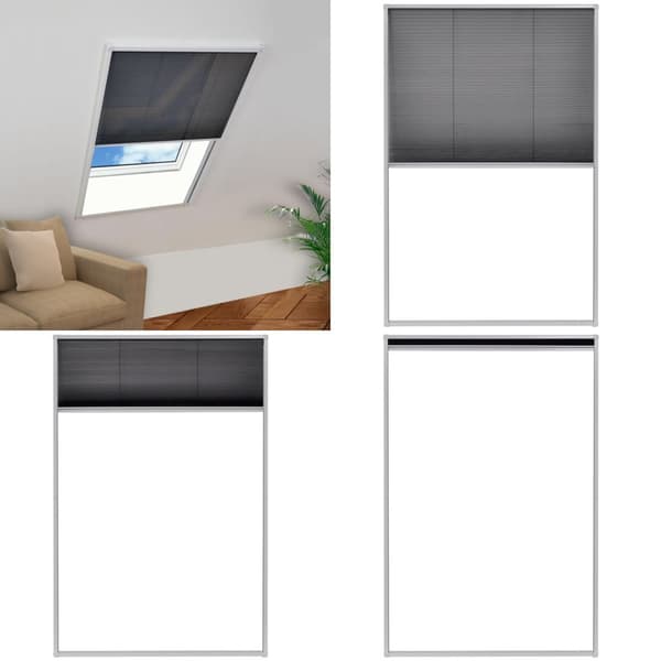 Plisseret insektnet til vinduer aluminium 80 x 120 cm - Vinduesnet - Vinduesskærm - Home & Living