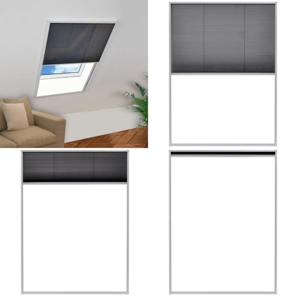 Plisseret insektnet til vinduer aluminium 60 x 80 cm - Vinduesnet - Vinduesskærm - Home & Living