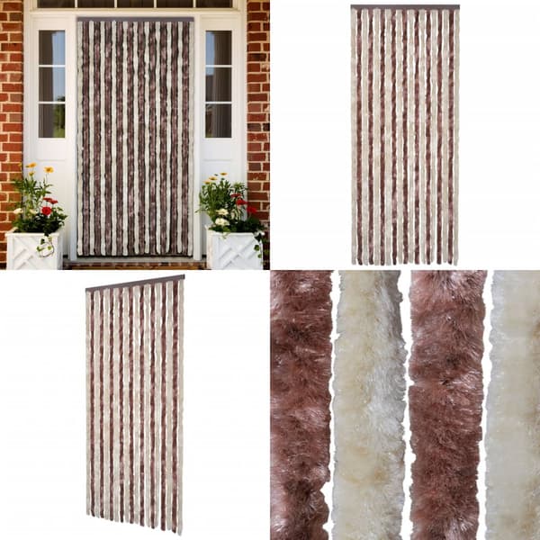 Insektsdraperi beige och ljusbrun 56x200 cm chenille - Insektsdraperier - Insektsdraperi - Home & Living