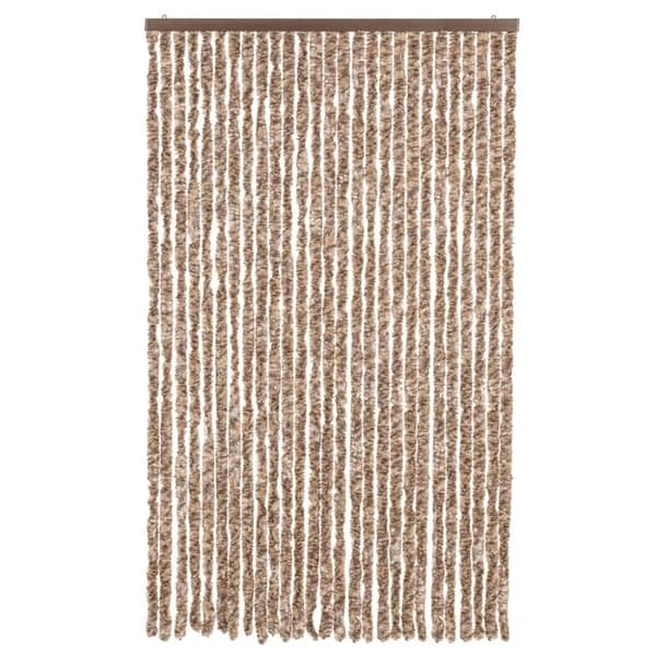 vidaXL Insektsgardin beige och mörkbrun 118x220 cm chenille