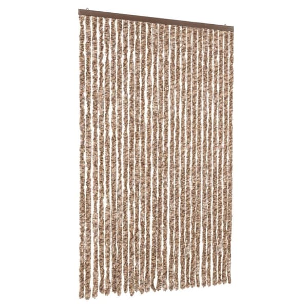 vidaXL Insektsgardin beige och mörkbrun 118x220 cm chenille