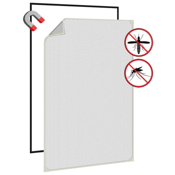 Magnetiskt insektsnät för fönster vit 80x120 cm
