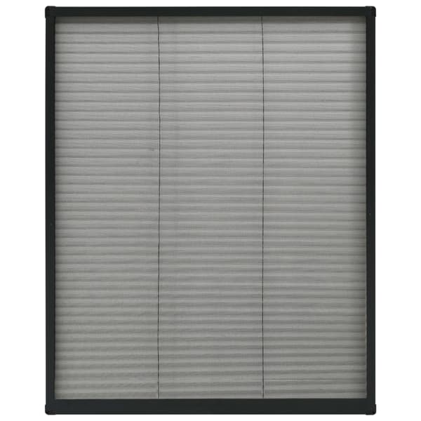 plisseret insektnet til vinduer 80x100 cm aluminium antracitgrå