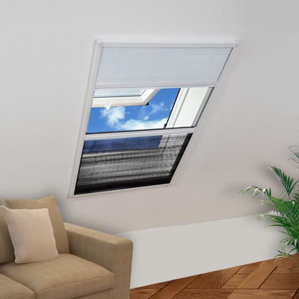 plisseret insektnet til vinduer aluminium 80 x 120 cm med afskygning