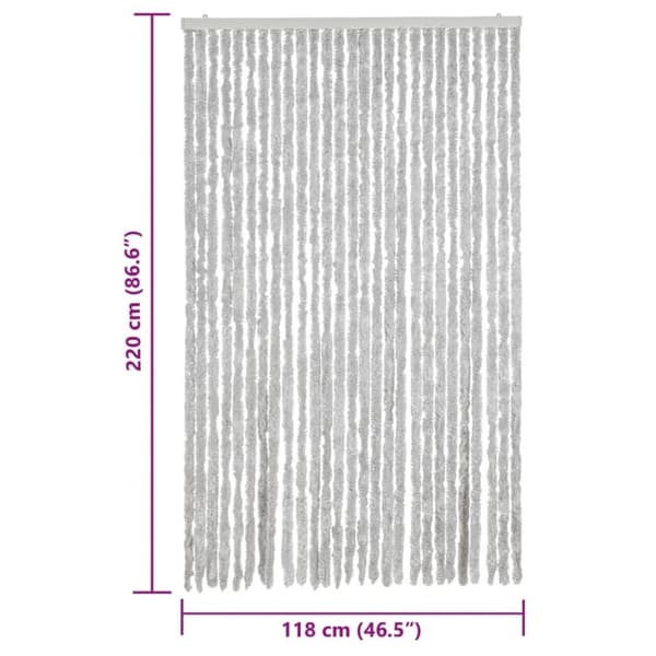 vidaXL Hyönteisverho harmaa 118x220 cm chenille