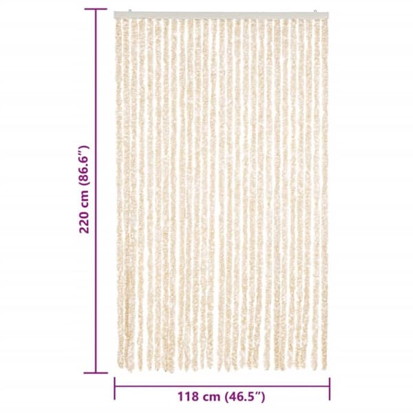 vidaXL Hyönteisverho beige ja valkoinen 118x220 cm Chenille