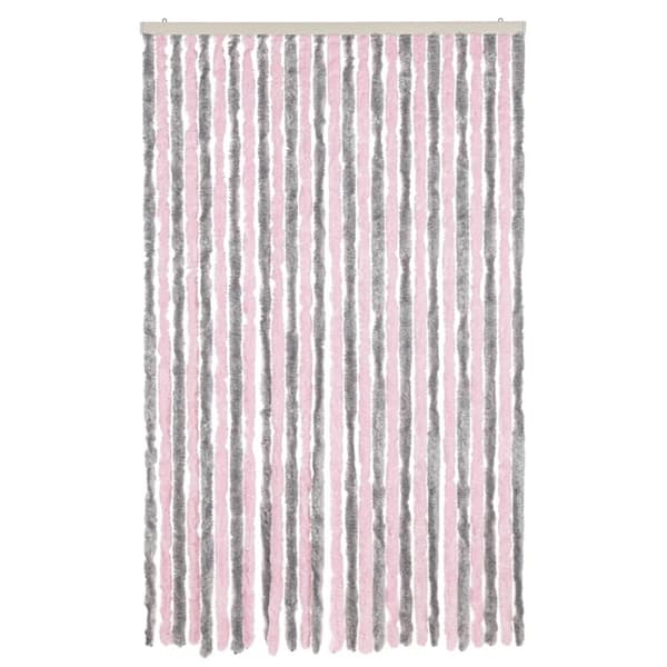 vidaXL Insektsgardin silvergrå och rosa 118x220 cm chenille