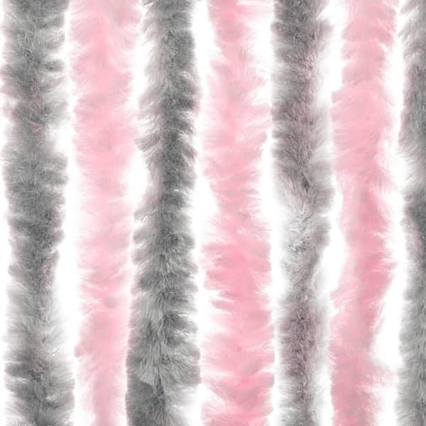 vidaXL Insektsgardin silvergrå och rosa 118x220 cm chenille