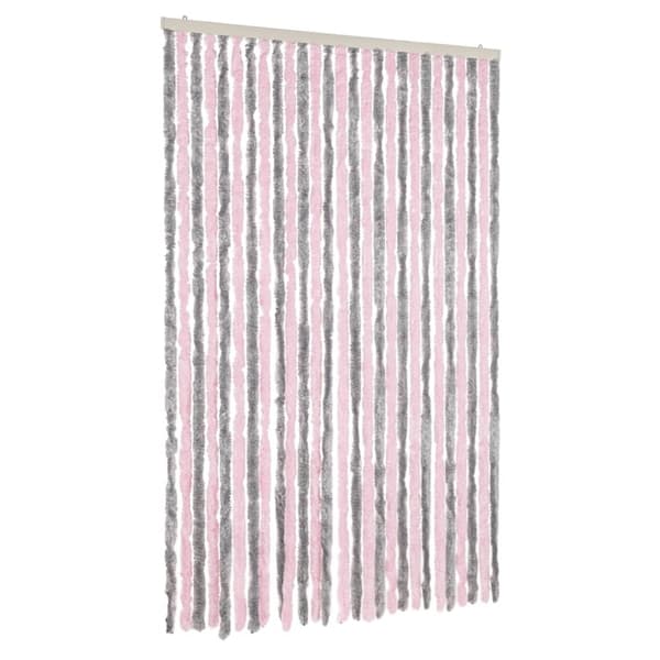 vidaXL Insektsgardin silvergrå och rosa 118x220 cm chenille