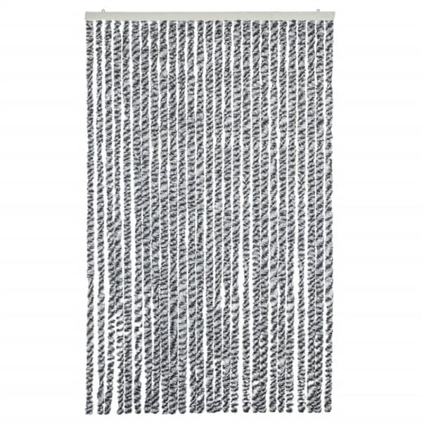 vidaXL Insektsgardin grå och svart och vit 118x220 cm chenille