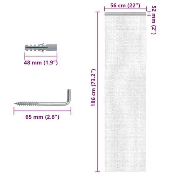 vidaXL Fluenett med kjede 56x186 cm aluminium