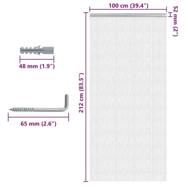 vidaXL Fluenett med kjede 100x212 cm aluminium
