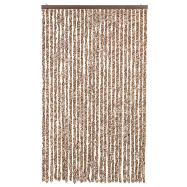 Insektsgardin beige och mörkbrun 118x220 cm chenille