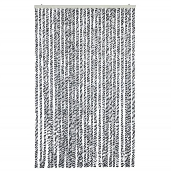 Insektsgardin grå och svart och vit 118x220 cm chenille