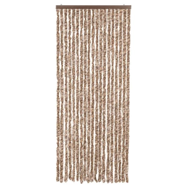 flueforhæng 56x200 cm chenille beige og mørkebrun
