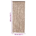 Miniatyrbillede 7 af 7: flueforhæng 56x200 cm chenille beige og mørkebrun