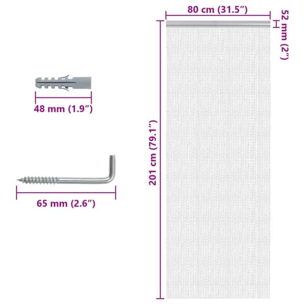 insektskærm til dør 80x201 cm aluminium
