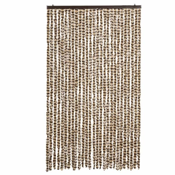 flueforhæng 118x220 cm chenille beige og brun
