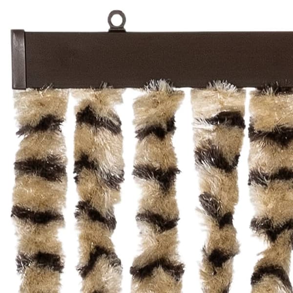 flueforhæng 118x220 cm chenille beige og brun