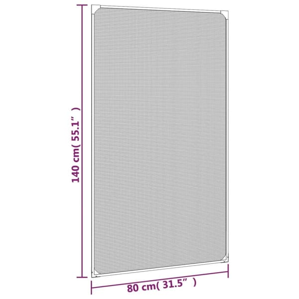 Magnetiskt insektsnät för fönster antracit 80x140 cm