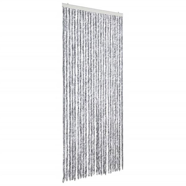 Insektsdraperi vit och grå 100x220 cm chenille