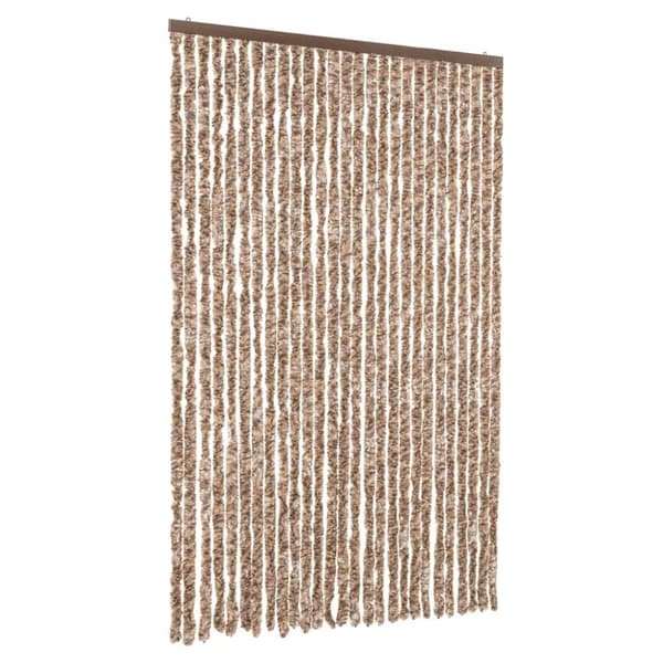 Insektsgardin beige och mörkbrun 118x220 cm chenille