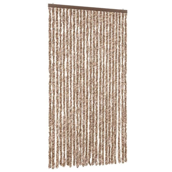 Insektsgardin beige och mörkbrun 100x200 cm chenille