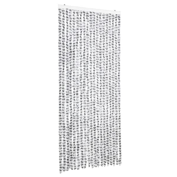 Insektsgardin ljusgrå och mörkgrå 56x200 cm chenille