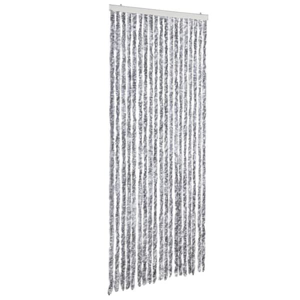 Insektsdraperi vit och grå 56x185 cm chenille