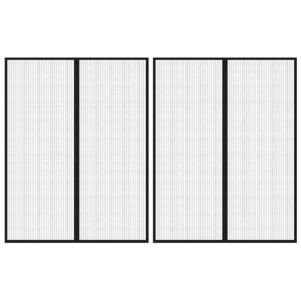 Insektsdraperier 2 st med magneter svart 230x160 cm