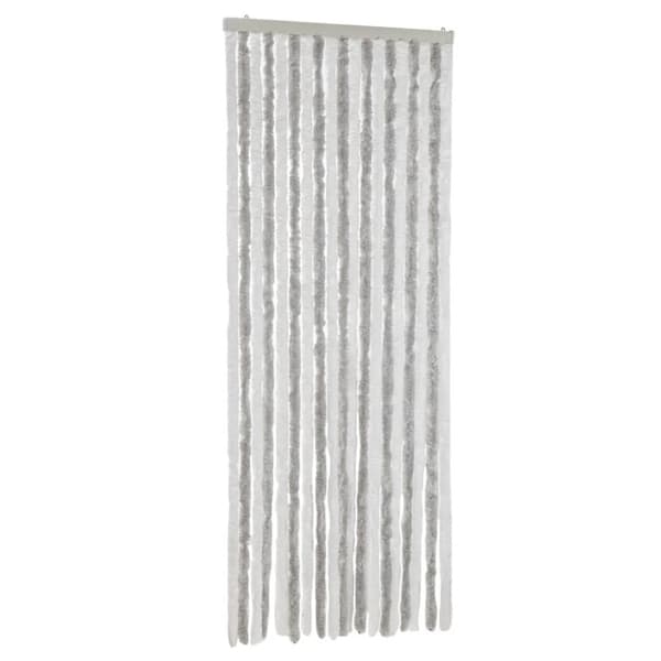 Insektsgardin ljusgrå och vit 56x185 cm chenille