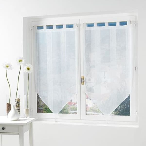 2 Voiles pompom slipad slöja vit salina 60x90cm