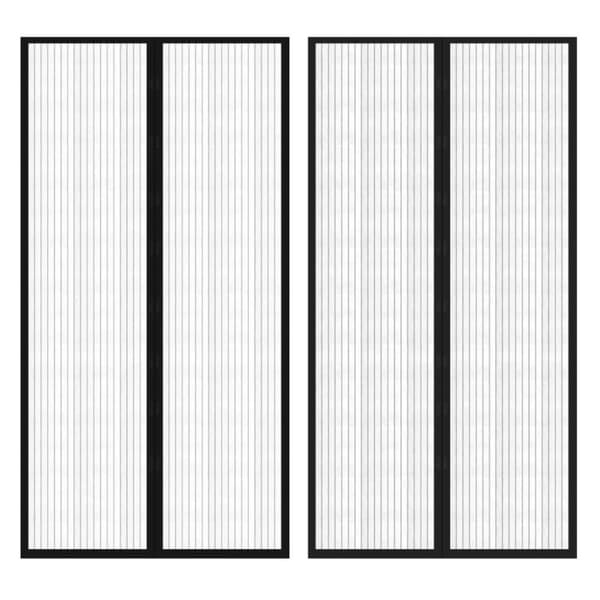 Insektsnät till dörr 210 x 100 cm 2 st magnet svart