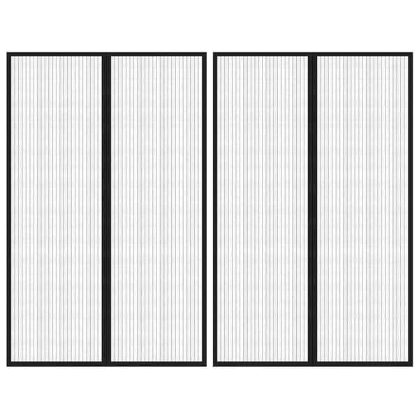 Insektsdraperier 2 st med magneter svart 220x130 cm