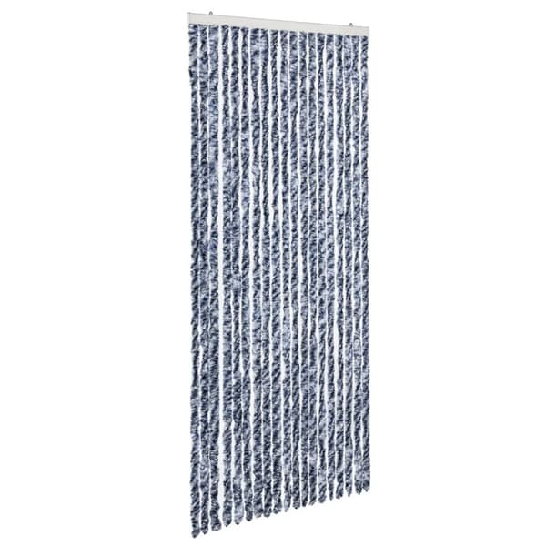 Insektsdraperi blå och vit 56x200 cm chenille