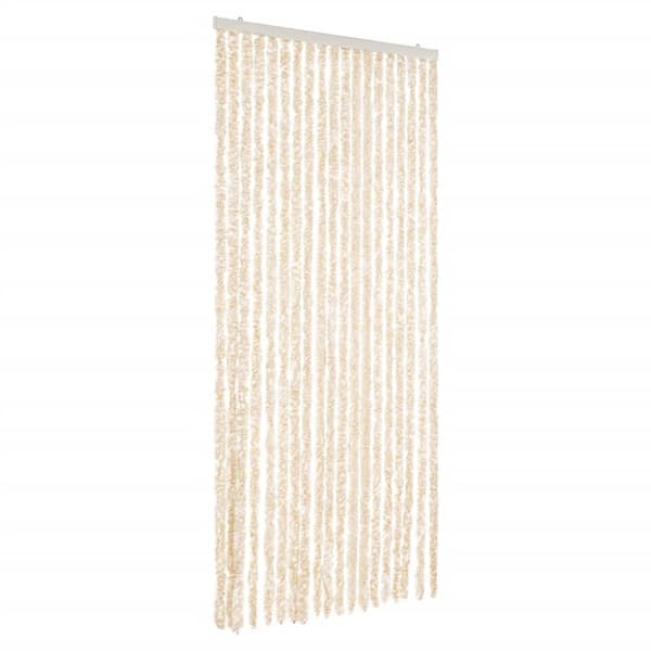 Insektsgardin beige och vit 56x185 cm chenille