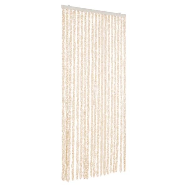 Insektsgardin beige och vit 56x200 cm chenille
