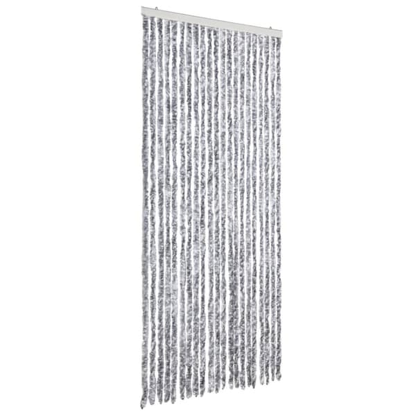 Insektsdraperi vit och grå 90x220 cm chenille