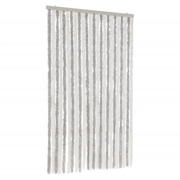 Insektsgardin ljusgrå och vit 100x230 cm chenille