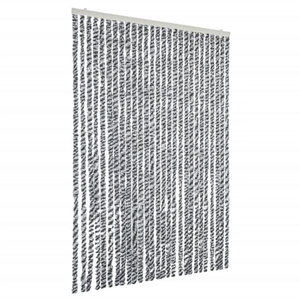 Insektsgardin grå och svart och vit 118x220 cm chenille